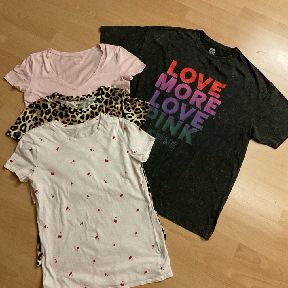 PINK Victoria’s Secret (4) T-Shirt Bundle- XS & OS